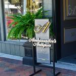 Sign in front of Ambassador's Antiques in Lebanon, Ohio