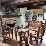 Seating inside the store at Olive Branch Campground