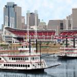 Riverboat near Cincinnati Reds stadium