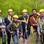 Zip line with friends at Ozone Zipline Adventures